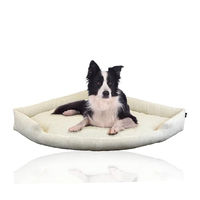 Produktbild von Rohrschneider XXL Eck-Hundebett aus Cord für große Hunde in Beige 110x160cm