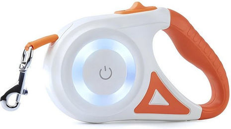 Rojeco Hundeleine mit LED-Beleuchtung und integrierter Taschenlampe aus Nylon mit Touch-Bedienung - 5 m – Bild 1 von 4