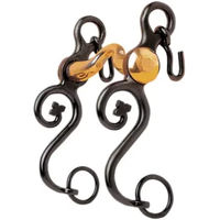 Produktbild von Roldan Real Escuela Western Snaffle-Trense für Pferde aus Edelstahl in Blau und Gold