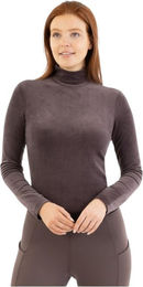 Rollkragenpullover Damen Jeanine in Raisin Brown XL aus Samt – Bild 1 von 1