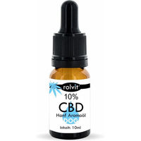 Produktbild von Rolvit CBD Öl für Hunde mit 10% CBD Anteil und MCT Öl 10ml