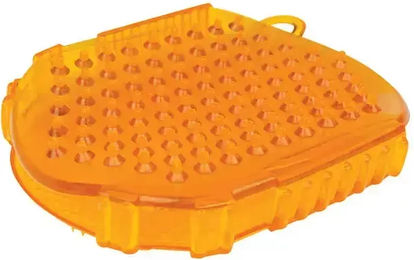 Produktbild von Roma Massagehandschuh für Pferde aus Gummi in Orange