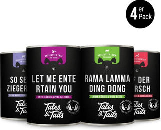 Produktbild von Roma Nassfutter Mixpaket 4er Pack mit Ente Hirsch Lamm und Ziege getreidefrei und ohne Zucker