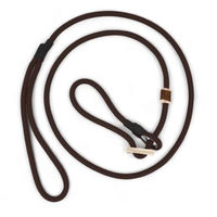 Produktbild von Romneys Moxonleine Durham Hundeleine mit Hirschhorn-Zugstopp Braun 130 cm