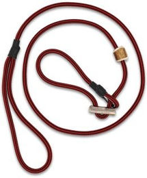 ROMNEYS Moxonleine Hundeleine mit Zugbegrenzung aus Hirschhorn Rot-Schwarz 130 cm – Bild 1 von 5