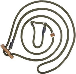 ROMNEYS Moxonleine Melrose Umhängeleine für Hunde in Oliv mit Zugbegrenzung und Geweihstopper aus Nylon 280 cm x 8 mm – Bild 1 von 8