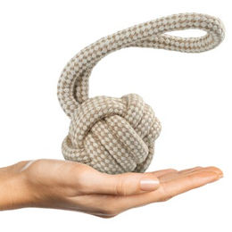 Romneys Tauball mit Seil aus Baumwolle für Hunde in Beige – Bild 1 von 7