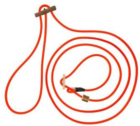 ROMNEYS Umhänge-Moxonleine Biothane Neon Pro Pirschleine für Hund Training und Jagd mit Stopp aus Geweih Orange 280 cm x 6 mm – Bild 1 von 4