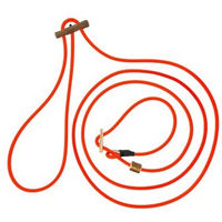 Produktbild von ROMNEYS Umhänge-Moxonleine Biothane Neon Pro Pirschleine für Hund Training und Jagd mit Stopp aus Geweih Orange 280 cm x 6 mm