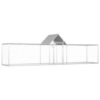 Produktbild von RONGQI Hühnerstall und Kaninchenstall aus verzinktem Stahl mit Legenestern 5x1x1,5 m Silber