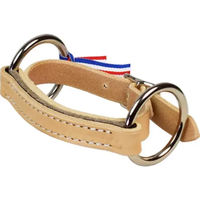 Produktbild von Ronzon Legend Gebiss Mundstück mit 2 Ringen aus flachem Leder in Beige für Pferde