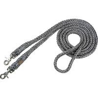 Produktbild von Ronzon Legend Geschlossene Zügel für Ponygame Polytresses Rund in Schwarz und Silber