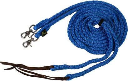 Produktbild von Ronzon Legend Offene US Zügel für Pferde aus rundem Polypropylen in Blau