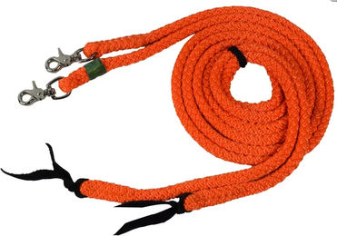 Produktbild von Ronzon Legend Offene US Zügel für Pferde aus rundem Polypropylen in Orange