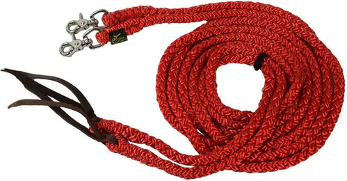 Produktbild von Ronzon Legend Offene US Zügel für Pferde aus rundem Polypropylen in Rot