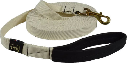 Produktbild von Ronzon Legend Pro Reitleine aus Baumwolle mit Ledergriff in Weiß