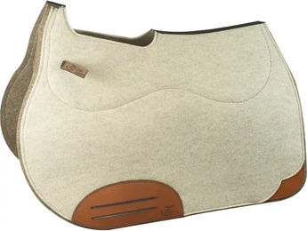 Produktbild von Ronzon Legend Wool Confort Wollfilz Springteppich für Pferde in Braun und Beige