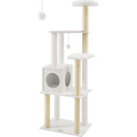 Produktbild von Rootz Katzenkratzsäule aus Plüsch und Sisal in Weiß 58cm