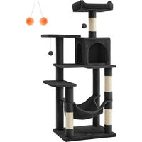 Produktbild von Rootz Kratzbaum für Katzen aus Plüsch und Sisal in Schwarz 55cm x 45cm x 143cm
