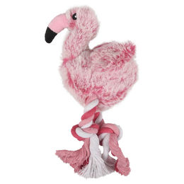 Rosa Flamingo Hundespielzeug aus Plüsch und Baumwolle – Bild 1 von 4