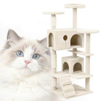 Produktbild von ROSEJANE Kratzbaum für Katzen mit Sisal-Kratzsäulen, Katzenhöhle und Liegeflächen 130 cm
