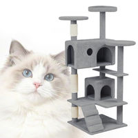 Produktbild von ROSEJANE Kratzbaum für Katzen mit Sisal-Kratzsäulen, Katzenhöhle und Liegeflächen 130 cm