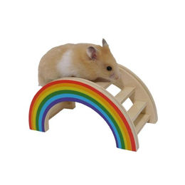 Rosewood 19277 Boredom Breaker Regenbogenbrücke aus Holz als Knabber- und Intelligenzspielzeug für Kleintiere wie Hamster, Mäuse und Rennmäuse, Bunt, Größe S – Bild 1 von 2