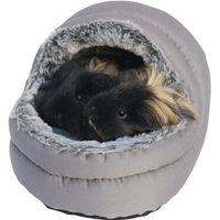 Produktbild von Rosewood 2-Wege-Bett mit Dach für Kleintiere wie Meerschweinchen Frettchen oder Ratten in Grau aus Polyester