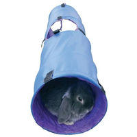 Produktbild von Rosewood Boredom Breaker Aktivitäts-Tunnel aus Polyester für Kaninchen und Meerschweinchen Blau Transparent Größe L