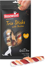 Rosewood Trio Sticks Kausnack für mittlere Hunde mit Huhn und glutenfrei – Bild 1 von 3