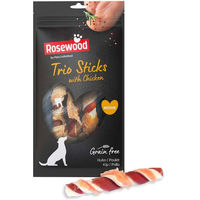 Produktbild von Rosewood Trio Sticks Kausnack für mittlere Hunde mit Huhn und glutenfrei