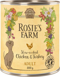 Produktbild von Rosie's Farm Hundefutter Adult Huhn und Truthahn Getreidefrei 6 x 800 g - 24 x 800 g