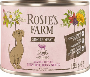 Produktbild von Rosie's Farm Hundefutter Adult Lamm & Reis Monoprotein Sensitive 6 x 195 g - 6 x 195 g