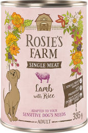 Produktbild von Rosie's Farm Hundefutter Adult Lamm & Reis Monoprotein Sensitive 6 x 395 g - 6 x 395 g