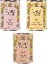 Produktbild von Rosie's Farm Hundefutter Adult Mix 1 Huhn Truthahn Rind Lamm getreidefrei 6 x 400 g - 6 x 400 g
