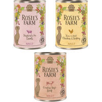 Produktbild von Rosie's Farm Hundefutter Adult Mix 1 Huhn Truthahn Rind Lamm getreidefrei 6 x 400 g - 6 x 400 g