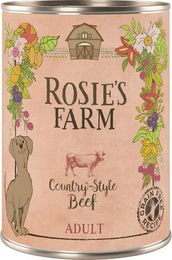 Produktbild von Rosie's Farm Hundefutter Adult Rind 6 x 400 g getreidefrei und sensitive - 6 x 400 g