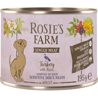 Produktbild von Rosie's Farm Hundefutter Adult Truthahn & Reis Monoprotein Sensitive 6 x 195 g - 6 x 195 g