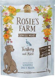 Produktbild von Rosie's Farm Hundefutter Senior Pute mit Reis getreidefrei und monoproteinisch 1 kg