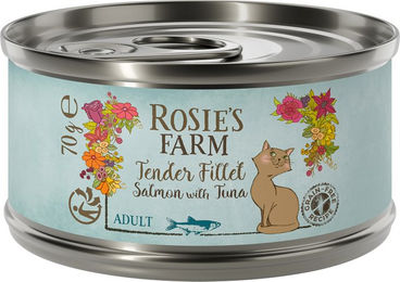 Produktbild von Rosie's Farm Katzen-Filets Lachs mit Thunfisch getreidefrei 12 x 70 g - 12 x 70 g