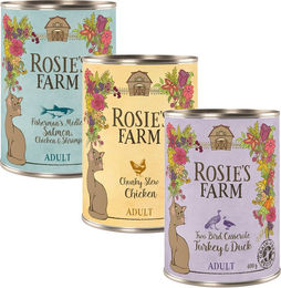 Produktbild von Rosie's Farm Katzen Nassfutter Adult Mix Paket 6 x 400 g getreidefrei und sensitive