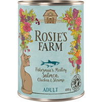 Produktbild von Rosie's Farm Katzenfutter Adult Lachs Huhn und Garnele getreidefrei 6 x 400 g - 6 x 400 g