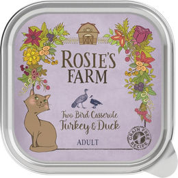 Produktbild von Rosie's Farm Katzenfutter Adult Pute Ente Fisch Getreidefrei 32 x 100 g - 32 x 100 g