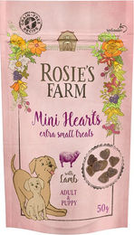 Produktbild von Rosie's Farm Mini Hearts Belohnungssnack Lamm für Hunde getreidefrei 50 g
