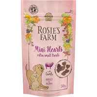 Produktbild von Rosie's Farm Mini Hearts Belohnungssnack Lamm für Hunde getreidefrei 50 g