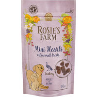 Produktbild von Rosie's Farm Mini Hearts Belohnungssnack Truthahn für Hunde getreidefrei 50 g