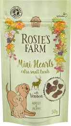 Produktbild von Rosie's Farm Mini Hearts Belohnungssnack Wild für Hunde getreidefrei 50 g