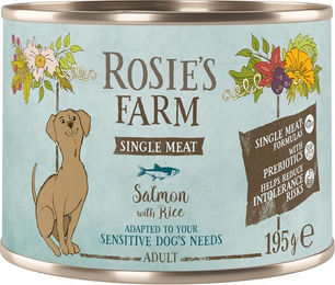 Rosie's Farm Single Meat Adult Hundefutter Fisch und Reis Hypoallergen 6 x 195 g - 6 x 195 g – Bild 1 von 1