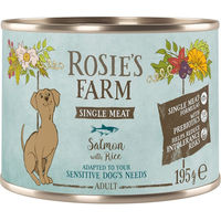 Produktbild von Rosie's Farm Single Meat Adult Hundefutter Fisch und Reis Hypoallergen 6 x 195 g - 6 x 195 g