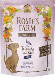 Rosie's Farm Single Meat Light Hundefutter Pute mit Reis 1 kg – Bild 1 von 1